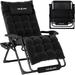 QCAI Zero Gravity Chair with Removable Cushion & Tray XL 29In Patio Folding Reclining Lounge Chair with Footrest & Headrest for Indoor and Outdoor Support 500lbs Black