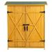 HestiNysus Outdoor Storage Shed with Lockable Door Wooden Tool Storage Shed w/Detachable Shelves & Pitch Roof Natural