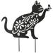 Garden Plugin Ornament Art Decor Animal Vintage Metal Silhouette Cutouts Cat Figurines Iron