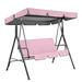 Feledorashia Garden Swing Chair with Canopy Waterproof Swing Top Cover Garden Swing Seat Canopy Replacement Sun Shade Awning Cover Outdoor Patio Swing Canopy Pink XL