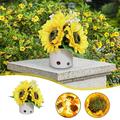 Sunflower Pot Lights Home Simulation Flower Pot Ornaments Garden Grass Patio Living Room Study Bedroom Led Decorative Ambient Light on Clearance Solar Lights Outdoor Garden Decor Tiny Home