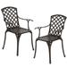 TPHORK Outdoor Cast Aluminum Patio Chairs Set of 2 All-Weather Patio Dining Chairs with Adjustable Feet Patio Seating for Balcony Backyard Deck Garden