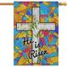 Easter House Flag 28x40 Inch He is Risen Outdoor Large Flags Spring Easter Cross Decor Holiday Lawn Yard Outside Farmhouse Decorations Vertical Double Sided Decorative Flags