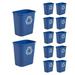 Rubbermaid Commercial Products Deskside Recycling Container 7-Gallon Medium Blue for Bedroom/Bathroom/Office Fits Under Desk/Sink/Cabinmate Pack of 12