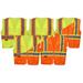 OrangeGearâ„¢ Class 2 Mens x-Large Sleeveless Highly Visible 2-Tone Stripes Lime Safety Vest (5 PK)