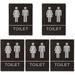 5 Pack Restroom Sign Bathroom Business Signs Toilet Identification The Household Abs Men and Women