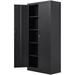 LNboomLife Metal Cabinet 71 Locking Cabinet with 4 Adjustable Shelves Large Steel Cabinets for Garage Home Office Pantry -Black&Silver