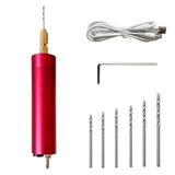 Blasgw Mini Household Electric Drill Stationery Adhesive Drip Drilling Mini Electric Polishing Too DIY Drilling Too Electric Grinder Red