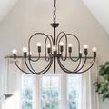 Modern Farmhouse Chandelier Gold Kitchen Island Pendant Light 4-Light Candle Style Antique Iron Pendant for Foyer Dining Room Entryway Bedroom 21.2inâ€¦