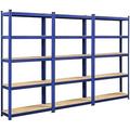 NLIBOOMLife 2 PCS 5-Tier Utility Shelves Metal Shelves Garage Shelving Unit Adjustable Garage Shelves Racks Heavy Duty Shed Shelving- Blue 35.5 x 12 x 71 Inch