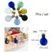 Mini Colored Glass with Cork Glass Bottle with Lid Oblate Shape Suitable for Decoration Holiday Gifts and Small Items - 7pcs