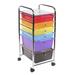 Barton 6-Drawer Rolling Storage Cart School/Office Paper Organizer Rainbow 6 Shelves