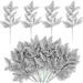 30 PCS Glitter Artificial Pine Needles Christmas Decoration Set-10.6 Inch Fake Foliage Pine Stems Picks for Xmas Winter DIY Garland Wreath