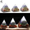 PULLIMORE 7 Orgone Chakra Pyramid Natural Quartz Energy Generator Orgone Pyramid for Reiki Healing Meditation Yoga Spiritual Balance Crystals Stones (2.17 )