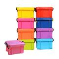 Plastic Storage Box 9 Pcs Mini Stackable Plastic Storage Boxes Storage Organizer With Clip On Lids For Car Office And Kitchen (Random Color)