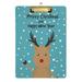 ALAZA Merry Christmas Deer Animal Snow Clipboards for Kids Student Women Men Letter Size Plastic Low Profile Clip 9 x 12.5 in Silver Clip