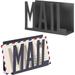 Zhuge Desktop Cutout Mail Letter Holder Black Metal Sturdy Mail Organizer countertop Bill Filing Paper Document Keep Neat for Office Home School