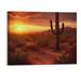 Chilfamy Colorful Desert Sunset with Saguaro Cactus Landscape Poster Modern Canvas Wall Art Decor Aesthetic Poster Home Living Room Bedroom Bathroom Wall Room Decor Gift (20x16 Inch)