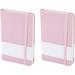 2Pack A6 Pocket Notebook Portable Mini Diary Notepads Small Notebook with Hard Case 96 Sheets Lined Writing Note Books Handy Travel Journal Diary Memo Pad Notes with Ribbon Bookmark