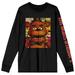 Five Nights At Freddy s Poster Face Close Up Crew Neck Long Sleeve Black Adult Tee-XS