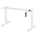 MOWENTA White Manual Height Adjustable Stand Up Desk Frame with Hand Crank System Ergonomic Standing 2 Leg Workstation DESK-V101MW