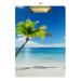 ALAZA Beach Palm Tree Summer Clipboards for Kids Student Women Men Letter Size Plastic Low Profile Clip 9 x 12.5 in Silver Clip