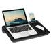 LAPGEAR Home Office Lap Desk with Device Ledge Mouse Pad and Phone Holder - Black Carbon - Fits up to 15.6 Inch Laptops - Style No. 91588