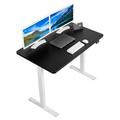 MOWENTA Electric Height Adjustable x 30 inch Stand Up Desk Black Solid One-Piece Table Top White Frame Standing Workstation Home & Office Furniture Sets DESK-KIT-0W5B