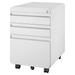 MOWENTA 3 Drawer Mobile File Cabinet with Lock Rolling Storage Cabinet with Drawers for Home Office Locking Cabinet with Anti-tilt Wheels Fully Assembled White