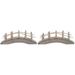 Mini Wooden Arch Bridge Bench Model Simulation Outdoor Decor Decorate Accessories 2 Pcs