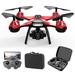 YOLOKE Drone with 4K Camera RC Quadcopter with Obstacle Avoidance Optical Flow Trajectory Flight Headless Mode Gravity Sensor Brushless Motor Storage Bag(Red)