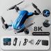 YOLOKE Mini Drone with Camera 8K HD for Beginners Hobby FPV Extended Battery Life Versatile Flight Modes Portable and Foldable Design RC Quadcopter Toy Gifts for Kids(Blue)
