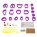 Polymer Clay Cutters Set Earring Hooks Cards Jump Rings DIY Clay Earring Cutters Kit for Jewelry Making Purple