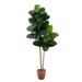 Nearly Natural 6ft. Artificial Rubber Tree in Decorative Planter with Real Touch Leaves