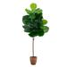 Nearly Natural 6ft. Artificial Giant Leaf Fiddle Leaf Fig Tree in Decorative Planter with Real Touch Leaves