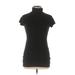 Xhilaration Casual Dress - Party Turtleneck Short sleeves: Black Solid Dresses - Women's Size Large