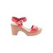 Me Too Sandals: Pink Print Shoes - Women's Size 6 - Open Toe