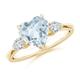 Heart-Shaped Aquamarine and Pear Diamond Three Stone Engagement Ring
