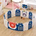 Blue and White Foldable Child Playpen Kids Safety Gate