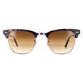 Square Spotted Brown Blue Clear Gradient Brown Plastic Sunglasses Clubmaster 3016