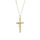 9ct Yellow Gold Crucifix Pendant Necklace 18 Inch Curb Chain