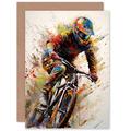 Mountain Bike Cycle BMX for Husband Him Dad Son Brother Blank Greeting Card