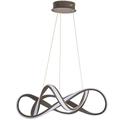 LED Ceiling Pendant Light 44W Warm White 630mm Brown Loop Feature Strip Lamp