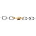9ct 2-Colour Gold Spindle Screw Oval 5mm Belcher Bracelet 7.5inch - JBB366