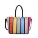 MultiColour Striped Medium Tote Shoulder Handbag