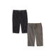 Crop Elasticated Waist Cargo Trousers Pack of 2