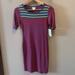 Lularoe Dresses | Lularoe Julia Size Xxs, Red Blue, Yellow, Striped Dress Nwt | Color: Blue/Red | Size: Xxs