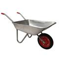 65 Litre 60kg Capacity Galvanised Samuel Alexander Metal Garden Wheelbarrow with Solid Puncture Proof Tyre