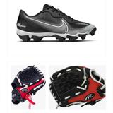 Nike Shoes | Boys 11c Nike Aloha Hurricane 4 Keystone Gf Wolf + Rawlings T-Ball Glove | Color: Black/Red | Size: 11b