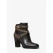 Michael Kors Shoes | Michael Kors Outlet Kincaid Studded Logo Trim Ankle Boot 7 Blk/Brown New | Color: Black | Size: 7